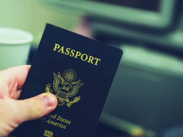 United States of America Passport in a Hand